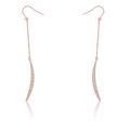 Luna 0.5ct CZ Rose Gold Delicate Moon Drop Earr...
