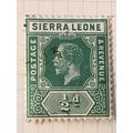Sierra Leone KGV 1919 ½d Deep Green Used SG 112...