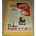 1929 Parker Duofold Pen Ad, Modern Black & Pearl!