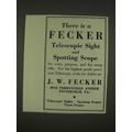1939 J.W. Fecker Sights & Scopes Ad - For Every Purpose