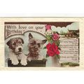 Vintage Colour Postcard - With Love on Your Bir...