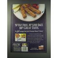 1991 Swift Premium Brown 'N Serve Sausages Ad - 76% Fat Free. 30% Less Salt.