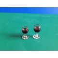2 Glasses Red Wine 1:12th scale miniature