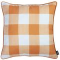 Set Of 2 18" Fall Season Pumpkin Gingham Throw ...