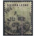 Sierra Leone 1896 SG50 1/- Green & Black Good U...