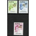 Malta 1973 Anniversaries set 3v SG504-506 UM