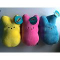 NEW Peeps Yellow Pink & Blue Bunny 10'' Plushies
