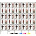 Folk Art Wood Carved Figurines Sheet of Fifty 2...
