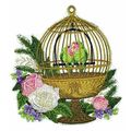 Birds Kingdom [Lovebirds with Cage ] Embroidere...