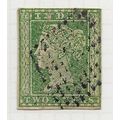 INDIA 1854 QV TWO ANNAS GREEN RETTA CANCEL 4 MA...