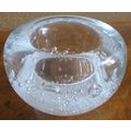 Round, Unique Solid Glass Candle Holder for wid...