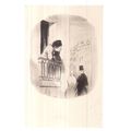 LITHOGRAPH by DAUMIER unused vintage postcard W...