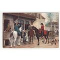 Horses Halting at the Inn 1911 Art Postcard