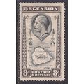 Ascension 1934 KGV 8d Map of Island MM SG 27 ( ...