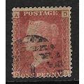 GB 1858 QUEEN VICTORIA 1d RED PLATE 96 OF USED ...