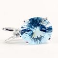 Swiss Blue Topaz (Concave Cut), 925 Sterling Si...