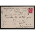Italy 1932 REGISTERED postcard Trieste to Patras