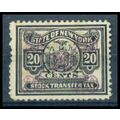 Used Revenue 20c N.Y. Stock Transfer Fine WA2783