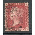 Sg43 1d red plate 161 FINE USED " H C " (reds)