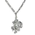SilverTone Fire Breathing Dragon Pendant on Fig...