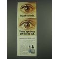 1967 Visine Eye Drops Ad - In Just Seconds