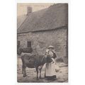 Lady & Cow Jersey Postcard Posted 1905 Local to...