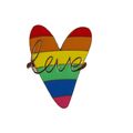 Enamelled Pin Badge Brooch Pride Heart Metal in...