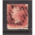 GREAT BRITAIN 1858-79 QV SG44 1d RED BROWN PLAT...