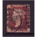 GREAT BRITAIN 1858-79 QV SG44 1d RED BROWN PLAT...