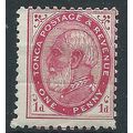 Tonga 1887 SG1b 1d Carmine P12x11.5 Mounted Mint..