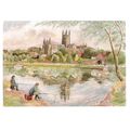 A LOVELY FISHING SCENE painting used postcard 1...