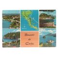 multiview, CORFU, GREECE used postcard 1980 pos...