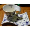 Adelaine Fine China teacup and curved snack pla...