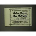 1952 Mrs. McThing Play Ad - The incomparable He...