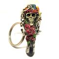 2 1/2" Skeleton Motorcycle Bike Keychain Bag Pu...