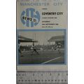 1969 programme Manchester City v. Coventry City...