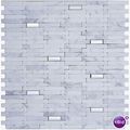 Marble and Stainless Steel Mixed Mosaic White C...