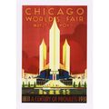 Travel Poster Art Postcard Chicago World's Fair...