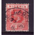 NIGERIA 1914 SG 2 1d CARMINE RED FINE USED