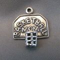 VINTAGE STERLING SILVER 3D BASKETBALL MOM PENDA...