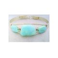 Blue Opal Silver Wire Wrap Gemstone Bangle Cuff...