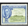 Virgin Islands KGVI 1952 60c Yellow Green & Blu...