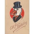 Duck Like Donald In Top Hat Old Antique Greetin...
