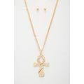 Snake Wrap Cross Pendant Curb Link Necklace