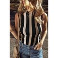 Black Stripe Slim Fit O Neck Sweater Vest