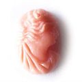 CORAL CAMEO gemstone carved Italian 2.72 cts 11...