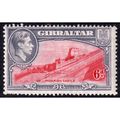 1938 Gibraltar Sg126 6d CARMINE & GREY-VIOLET P...