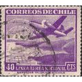 CHILE, AIR, Plane over coast, violet 1951, 40ct...