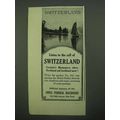 1920 Swiss Federal Railroads Ad - Listen to the...