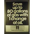 1980 Mobil 1 Motor Oil Ad - Save 80 Gallons of Gas